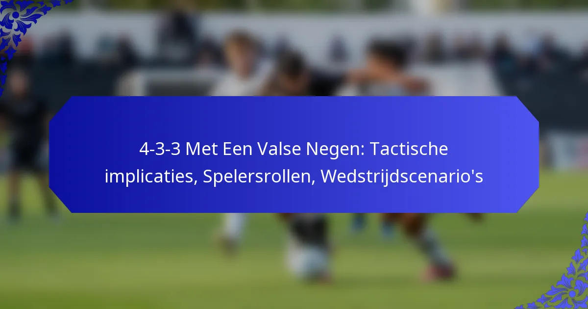 4-3-3 Met Een Valse Negen: Tactische implicaties, Spelersrollen, Wedstrijdscenario’s