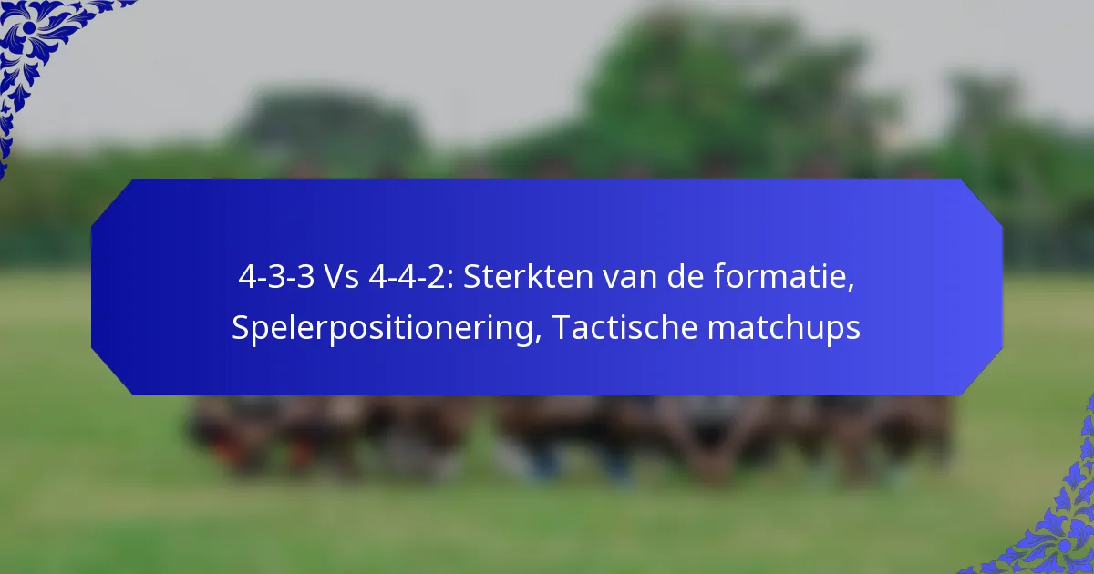 4-3-3 Vs 4-4-2: Sterkten van de formatie, Spelerpositionering, Tactische matchups