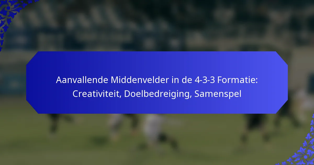 Aanvallende Middenvelder in de 4-3-3 Formatie: Creativiteit, Doelbedreiging, Samenspel