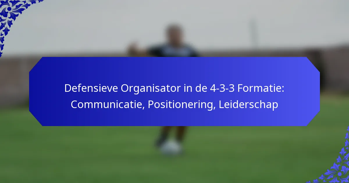 Defensieve Organisator in de 4-3-3 Formatie: Communicatie, Positionering, Leiderschap