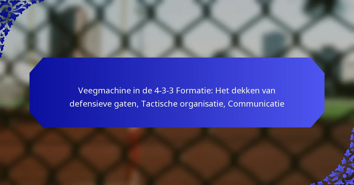 Veegmachine in de 4-3-3 Formatie: Het dekken van defensieve gaten, Tactische organisatie, Communicatie